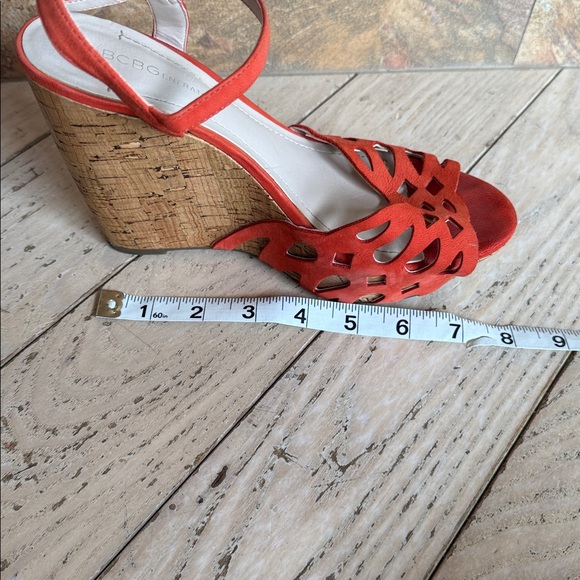 BCBGeneration Red Cutout Wedge Sandals - Picture 13 of 16